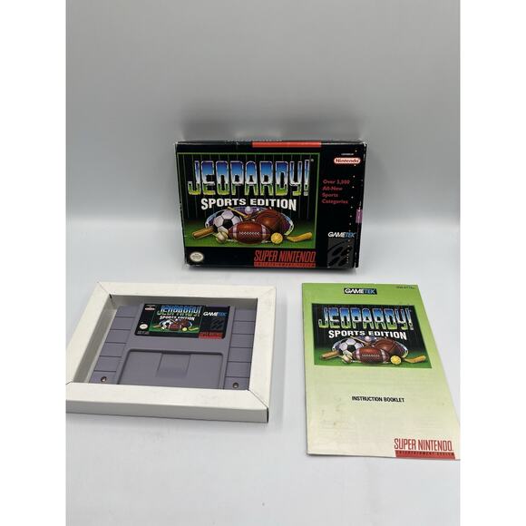 Jeopardy Sports Edition (SNES) Super Nintendo Cart Box GameTek 1994